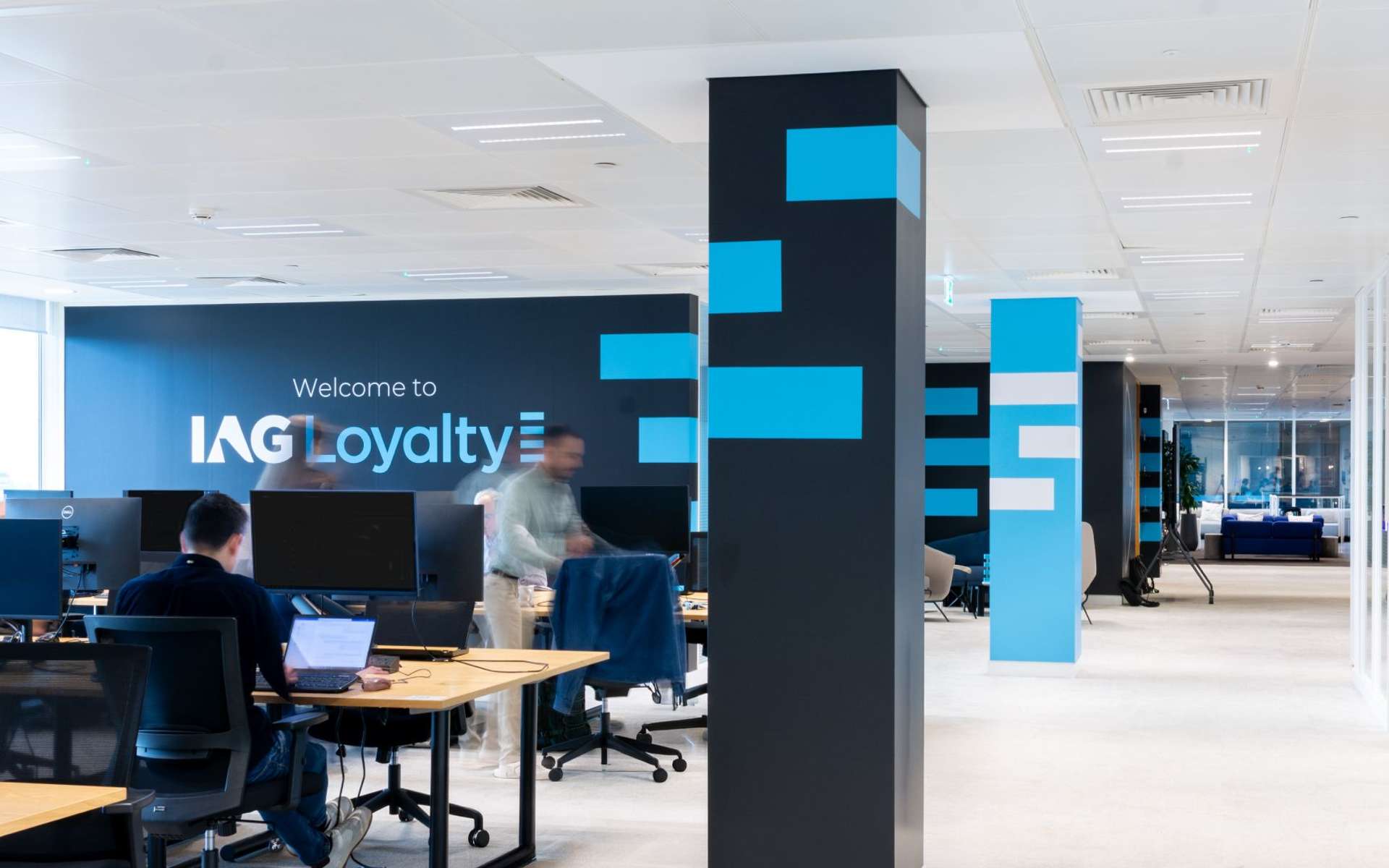 IAG Loyalty logo on the wall of an office space
