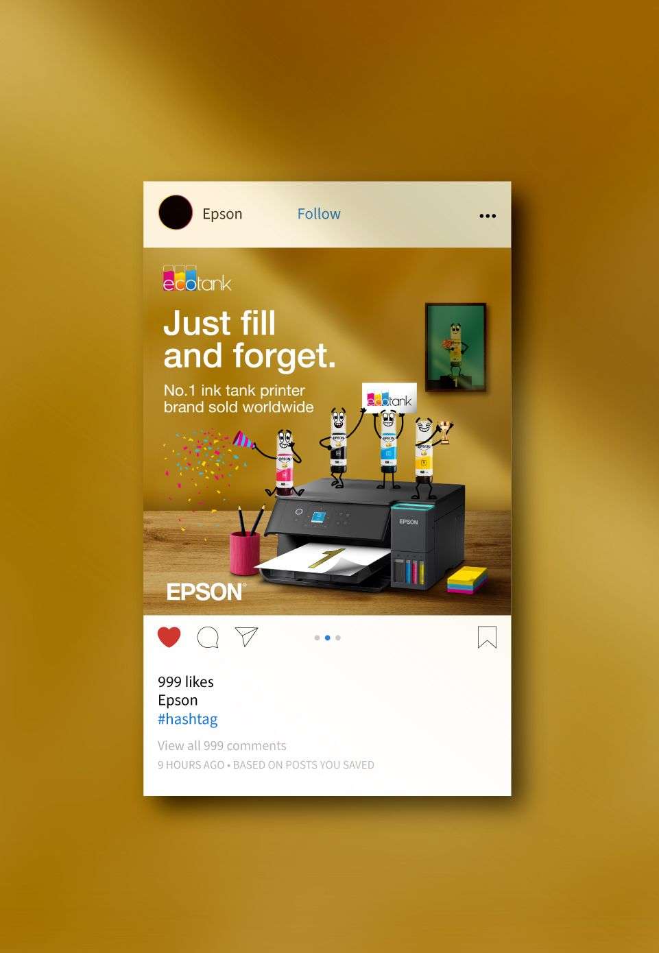 Mockup of a social post using the podium idea