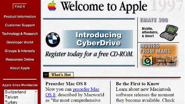 1990s Apple Website Homepage