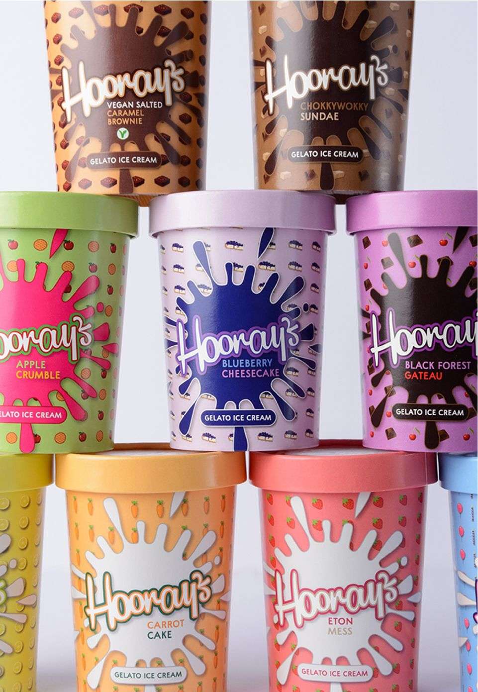 Hoorays Gelato - cartons