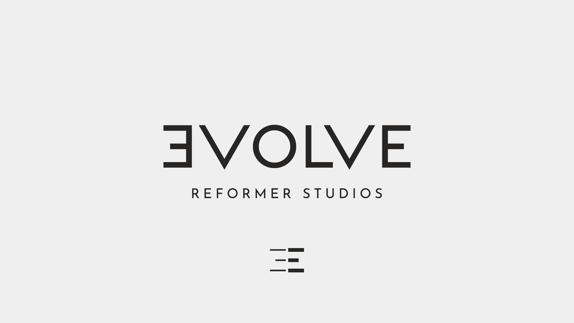 Evolve logo in black on cream background