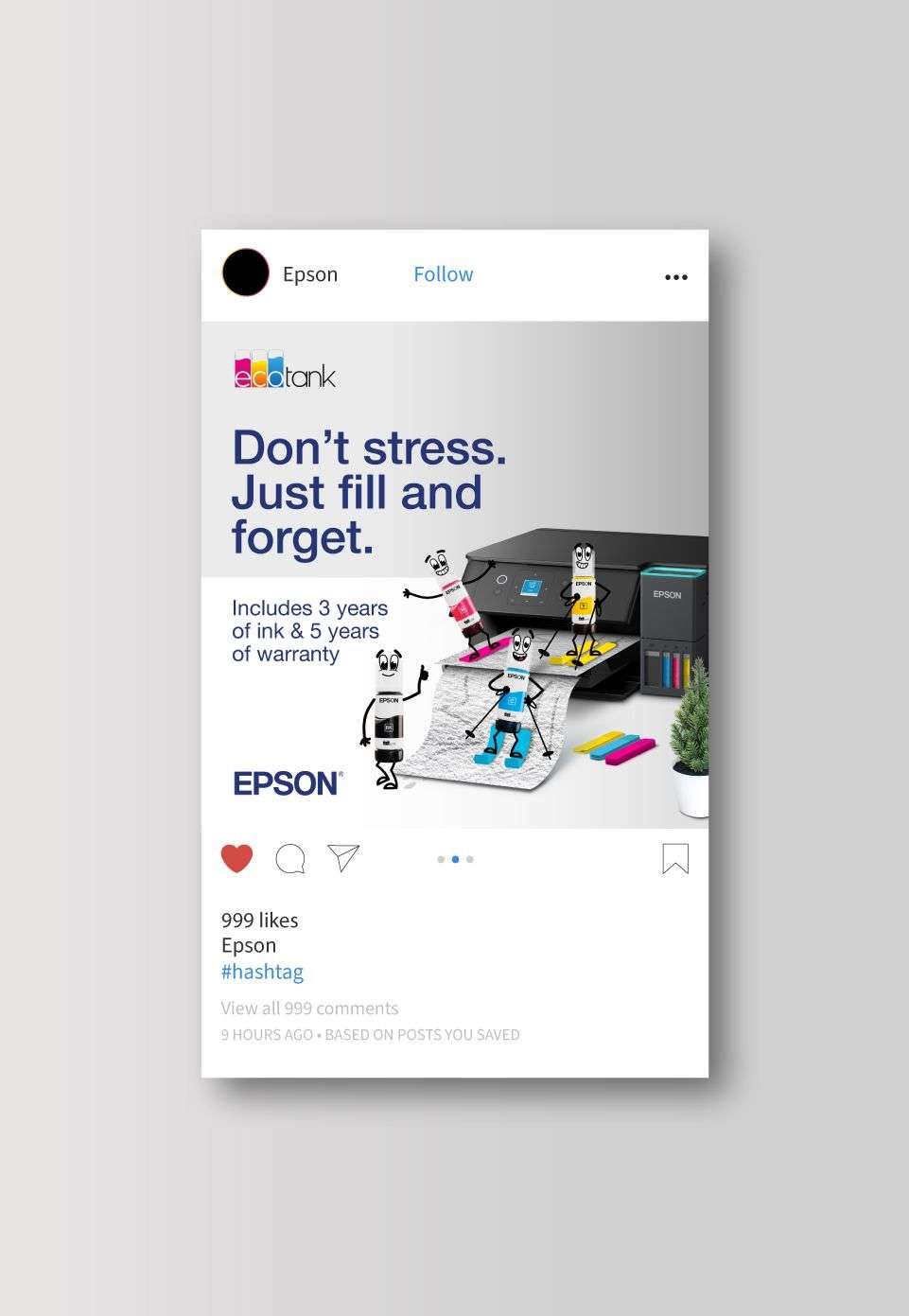 Mockup of a social post using the skiing idea