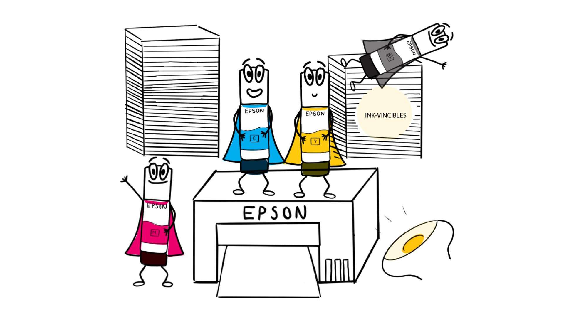 Ink bottle characters made into superheroes with capes