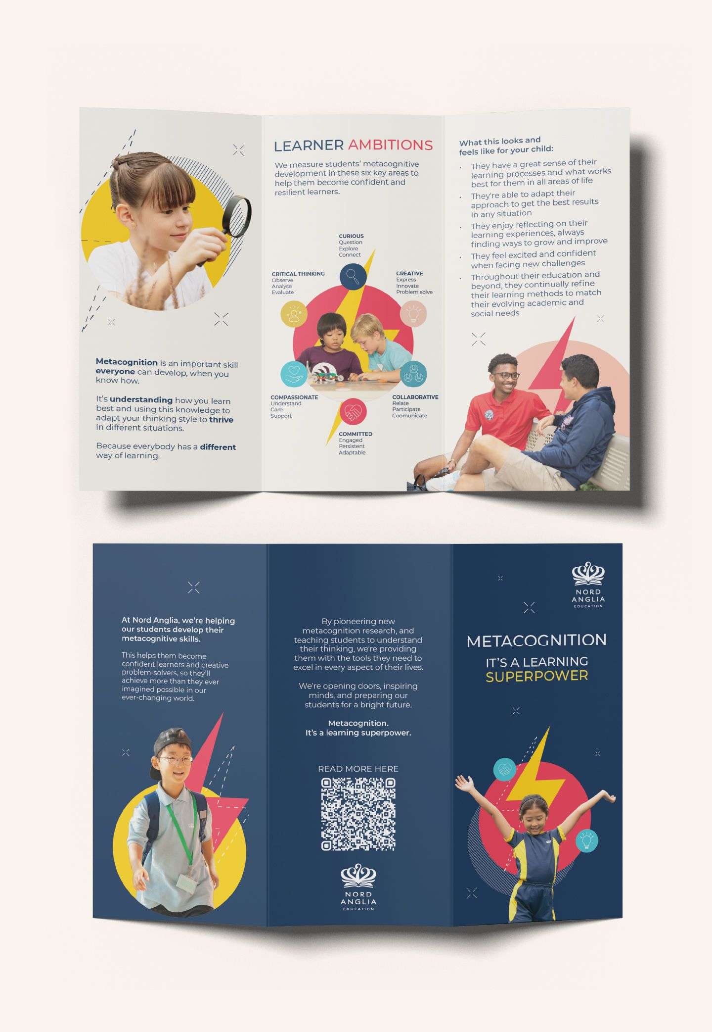 Leaflet design with composed pictures