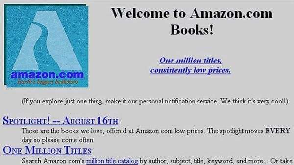 1990s Amazon Website Homepage