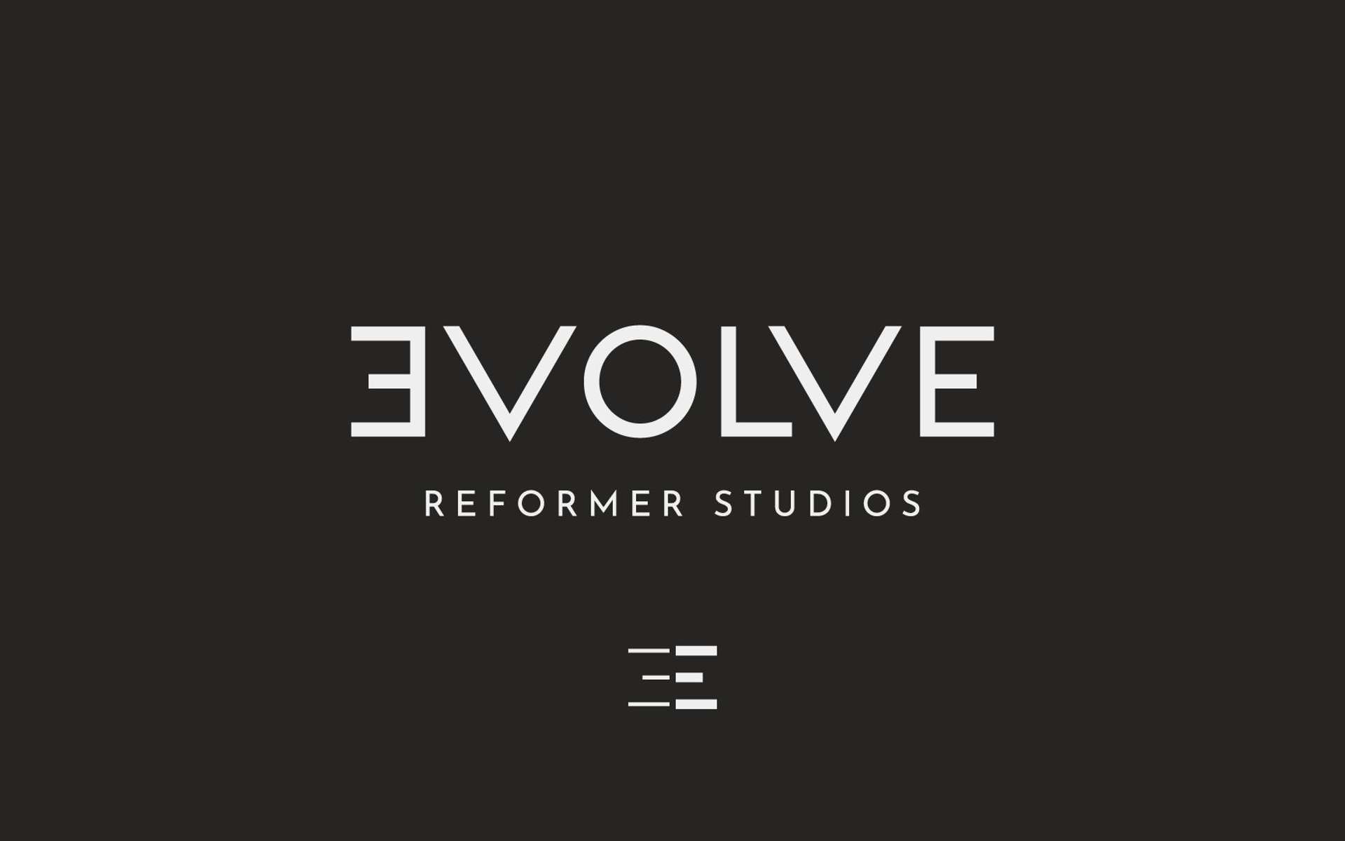 Evolve logo in white on a black background