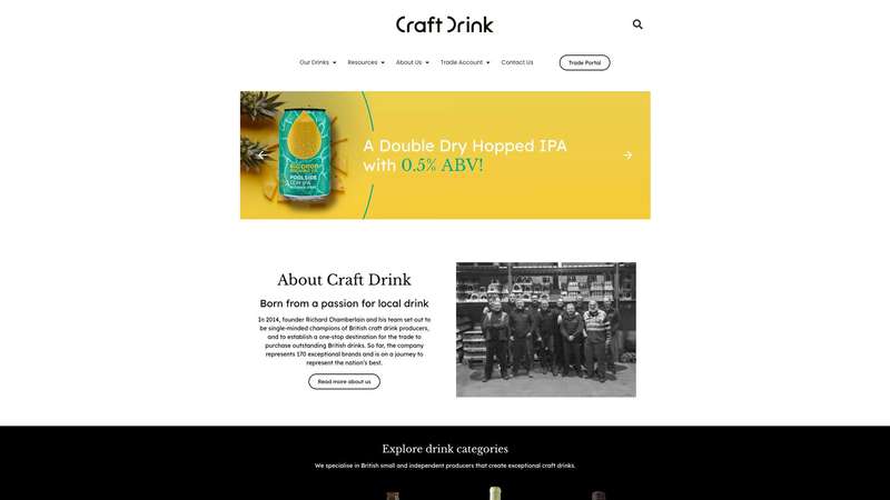 Craft Drinks Web Screen