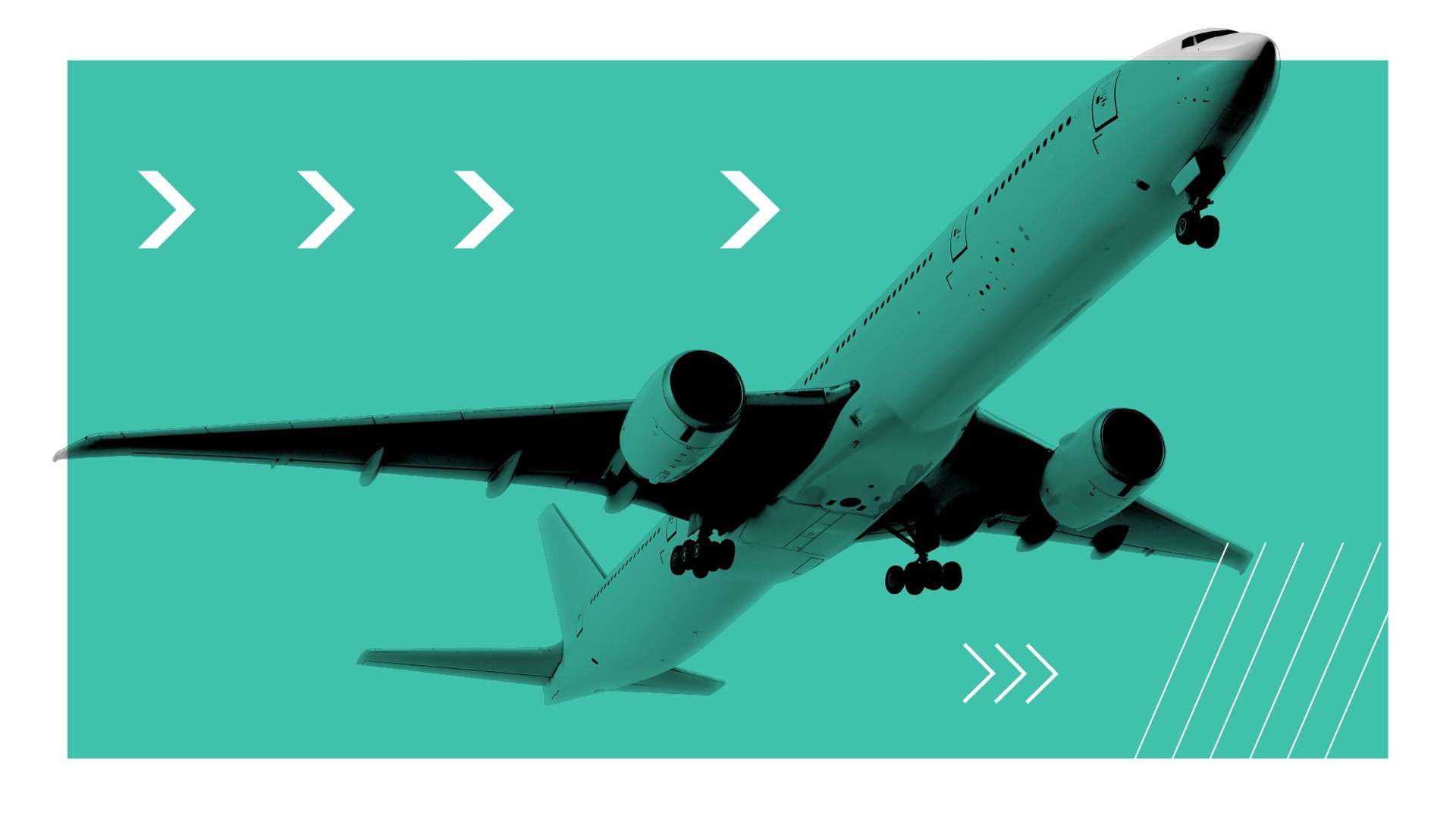 Photo of an unbranded A320 passenger airline model against a teal colour background