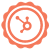 Hubspot orange rosette with a mindmap in the middle