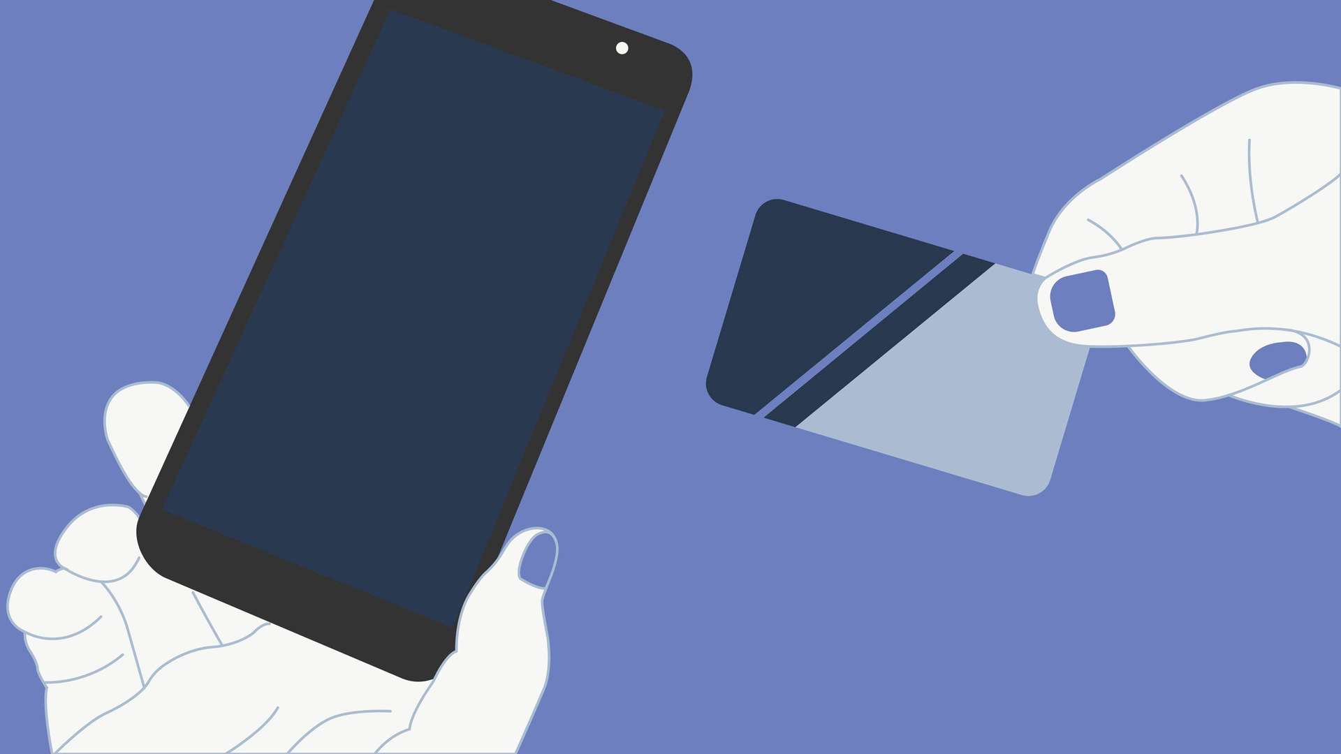 Electronic business card being scanned on a phone