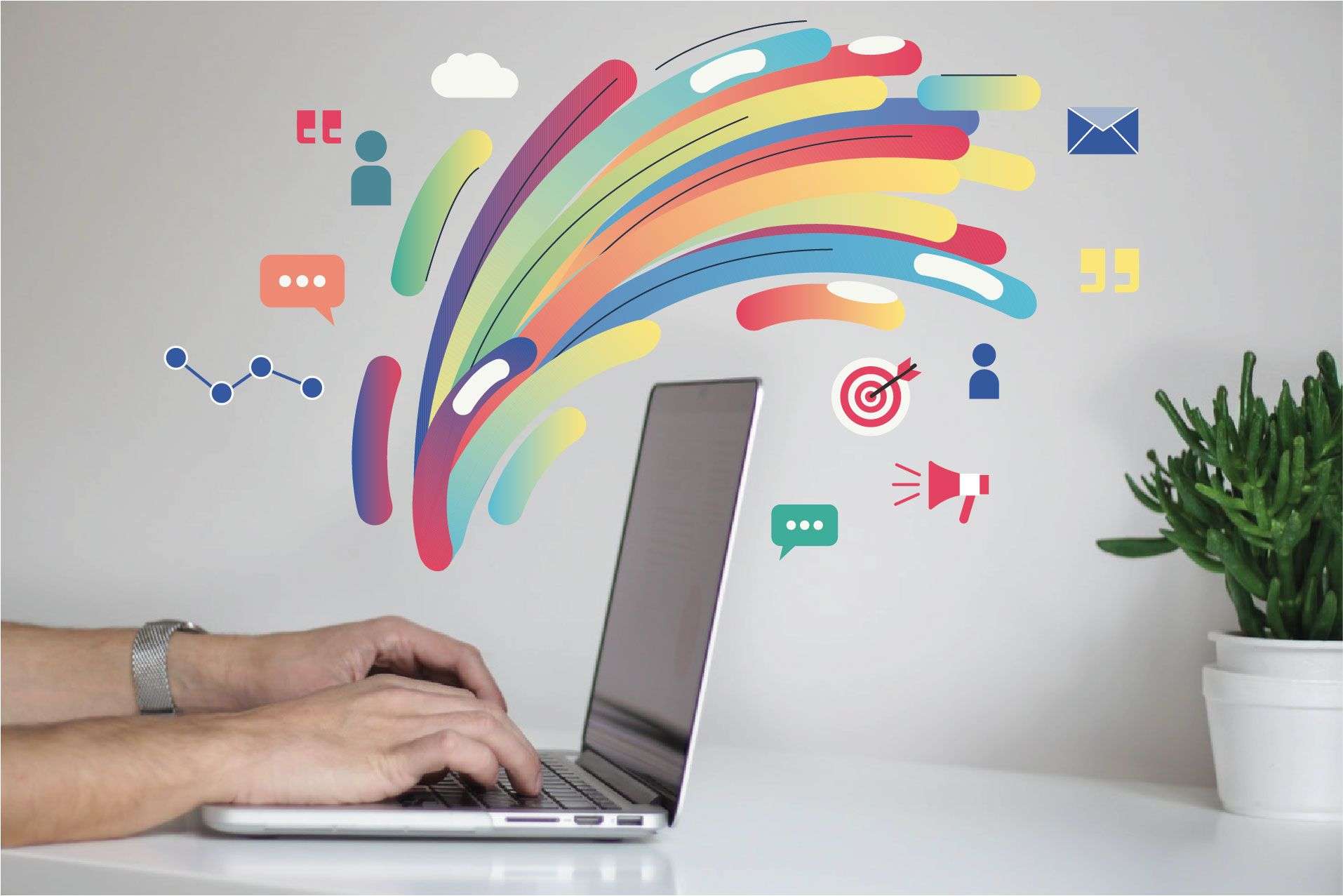 email marketing exploding from a laptop